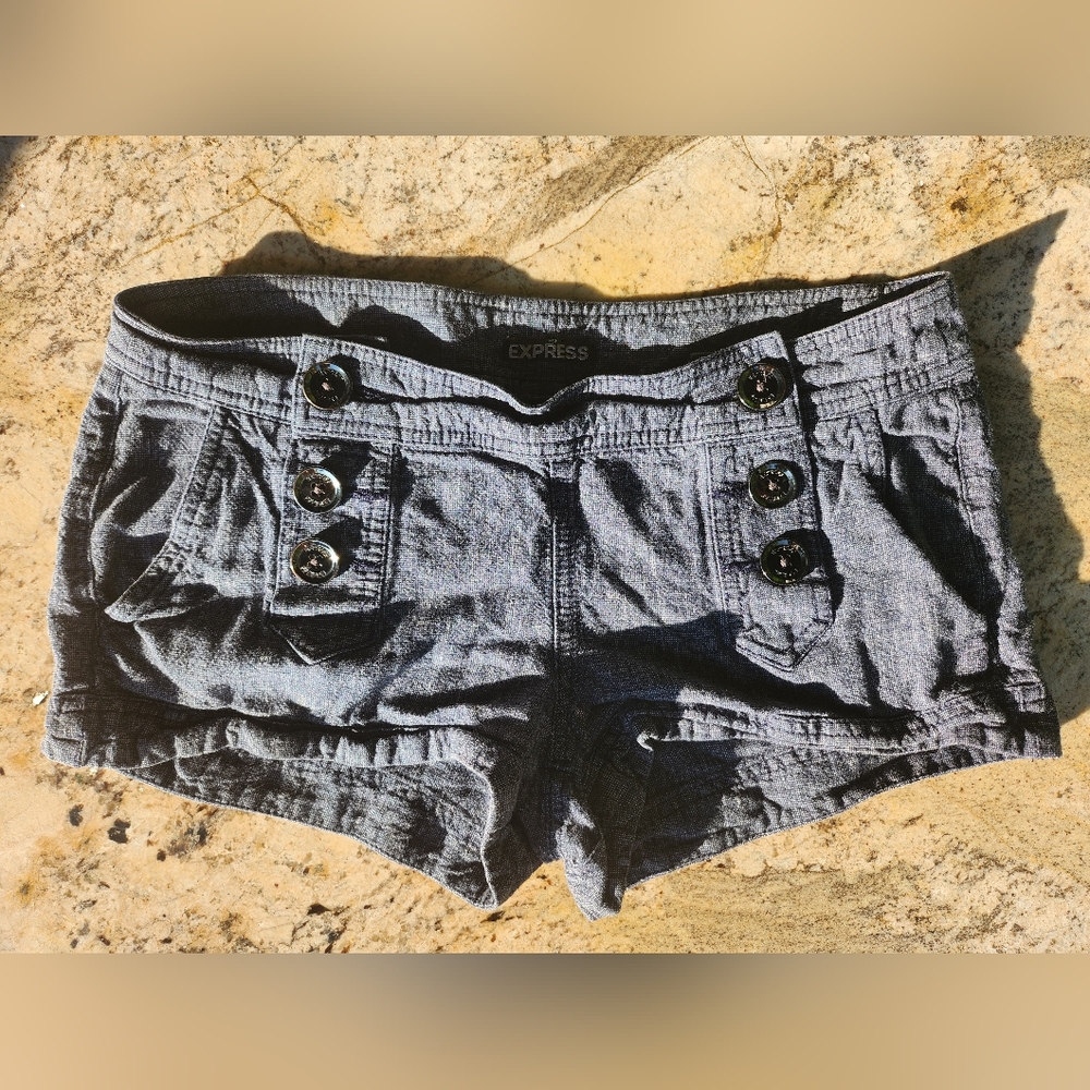 Express Button Front Linen Shorts